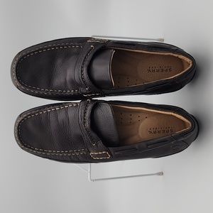 Sperry Navigator Dark Brown Leather Driving Loafers, Men's Size 9.5